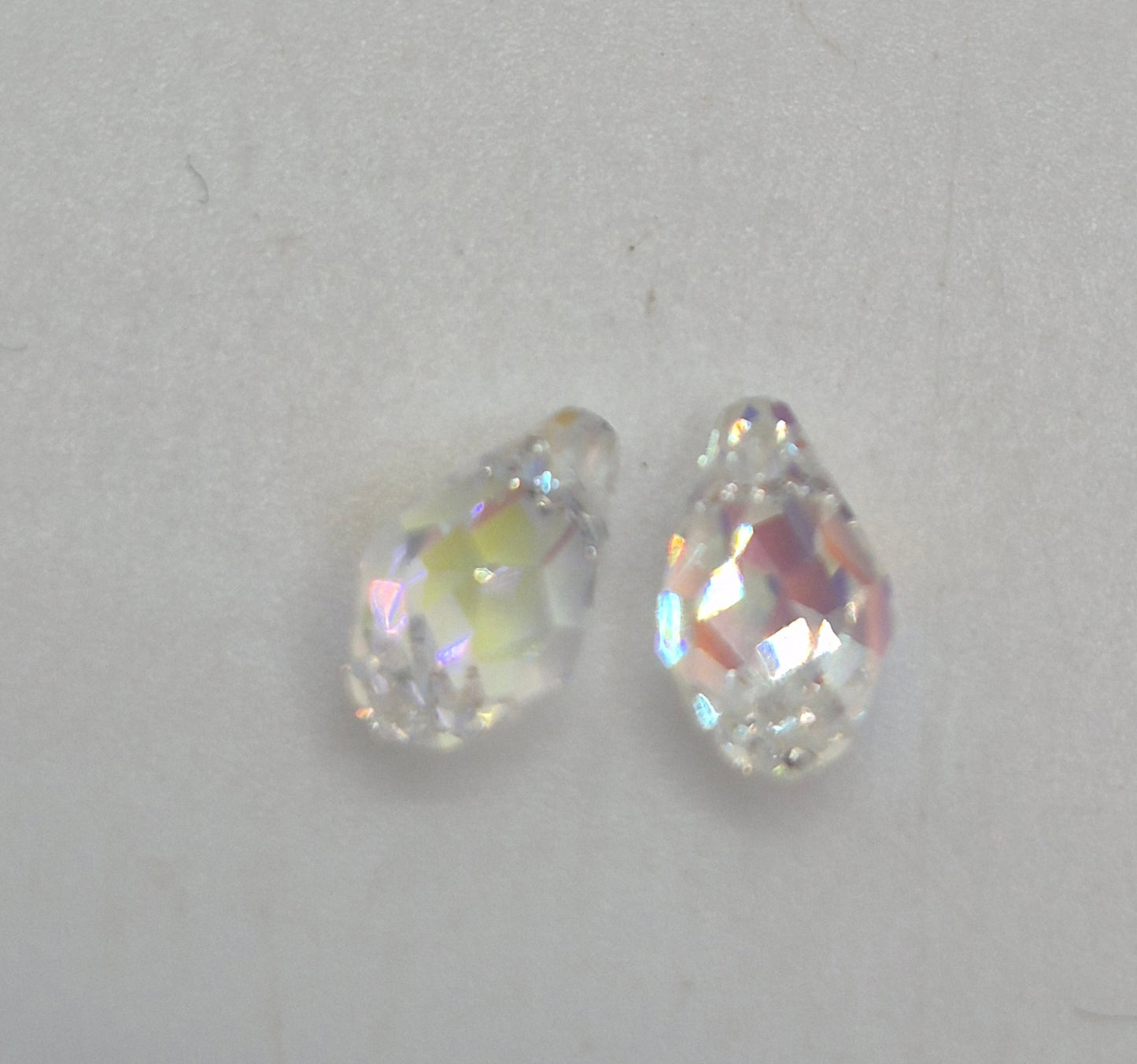 #6007 - 2pc Swarovski Crystal Clear AB  9x5mm Small Briolette Pendants
