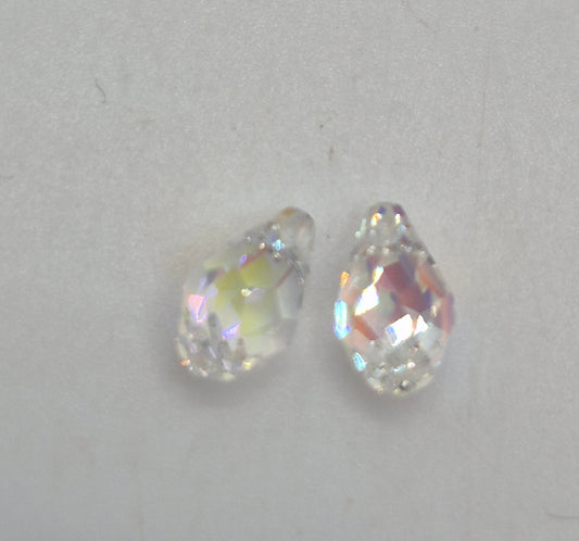 #6007 - 2pc Swarovski Crystal Clear AB  9x5mm Small Briolette Pendants