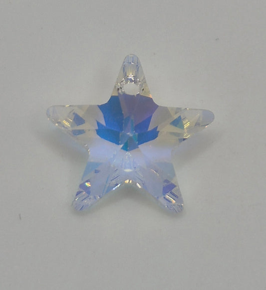 #6715 - Swarovski Crystal Clear AB 14mm Star Pendant; LAST ONE