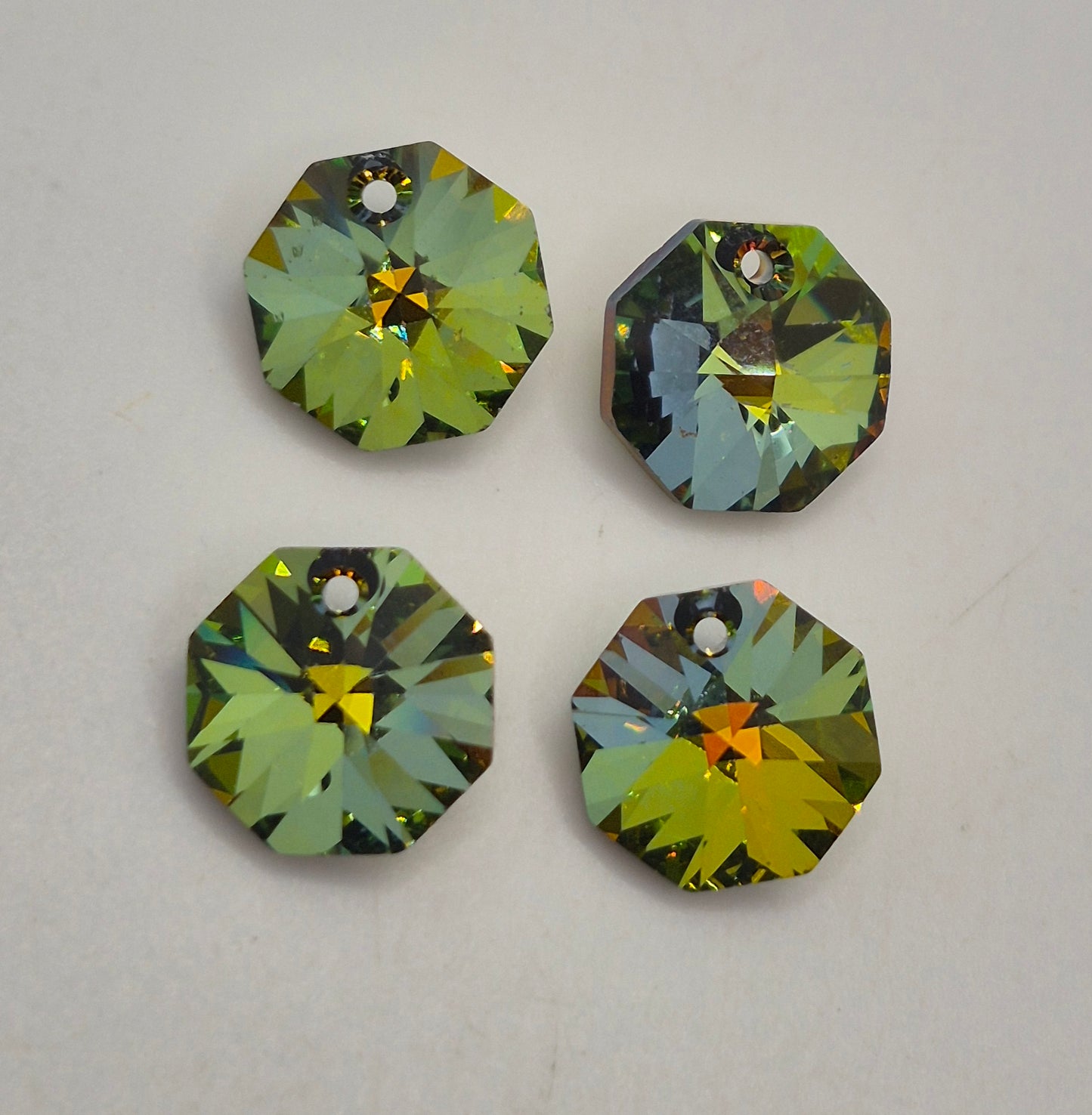 #6401 - 4pc Swarovski Crystal Sahara 12mm Octagon Pendants; LAST ONE