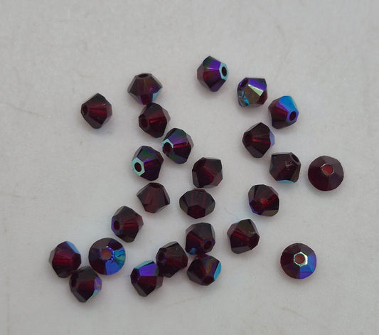 #5328 - 25pc Swarovski Crystal Garnet AB 3mm Bicone Beads; LAST ONE