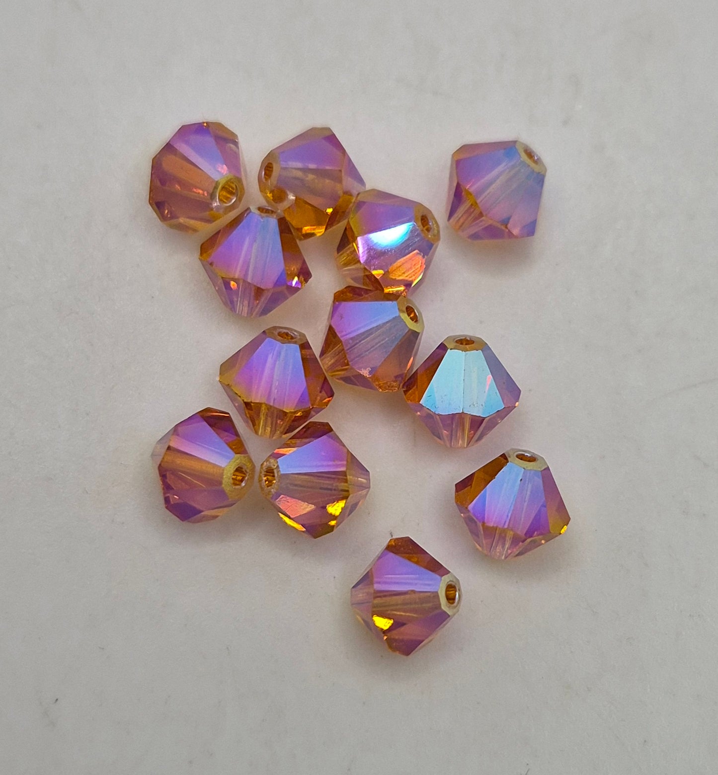 #5328 - 12pc Swarovski Crystal Topaz AB2X 6mm Bicone Beads; LAST ONE