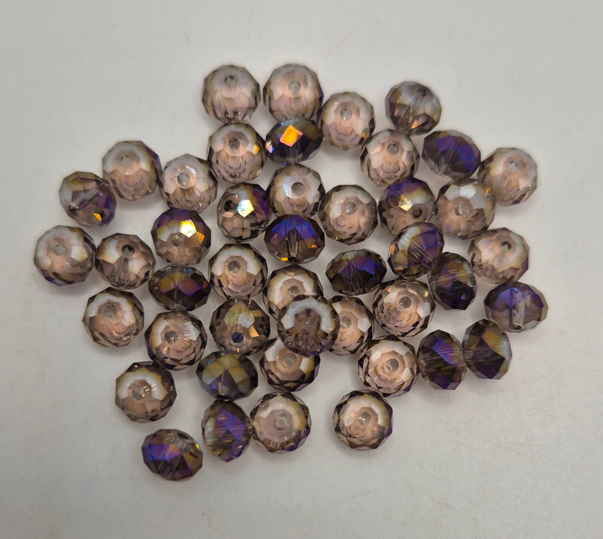 CLEARANCE MIX!  38pc ?Swarovski? Iridescent Purple 6mm Donut Beads; Read Description!