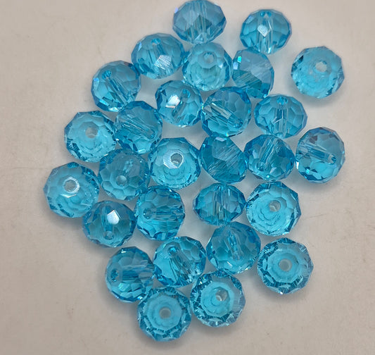CLEARANCE MIX!  30pc ?Swarovski? Aqua 8mm Donut Beads; Read Description!