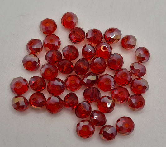 CLEARANCE MIX!  40pc ?Swarovski? Red AB 6mm Donut Beads; Read Description!