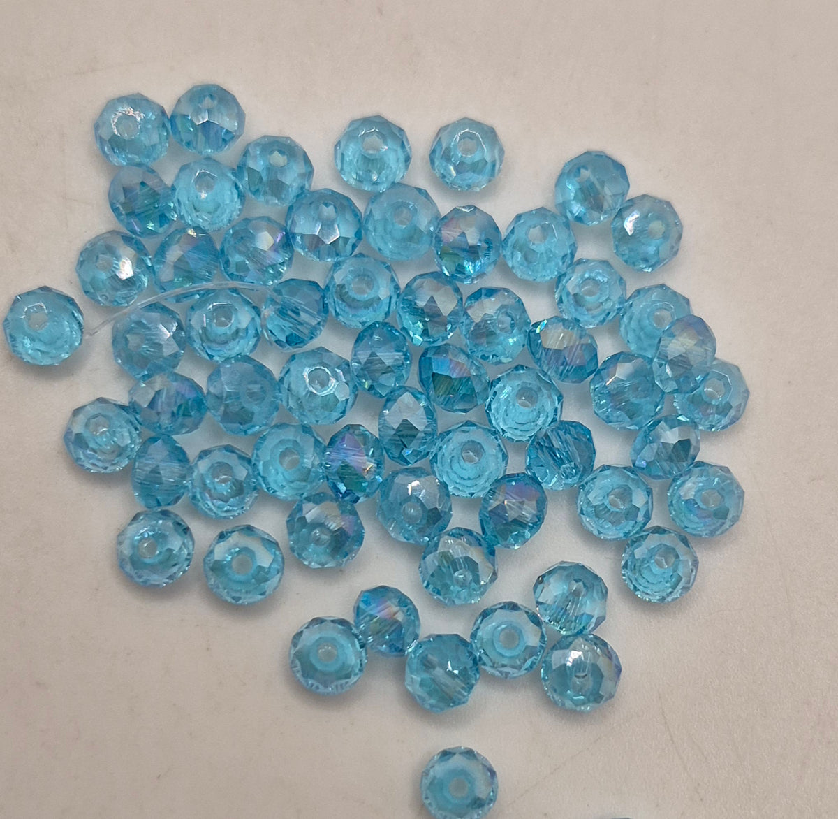 CLEARANCE MIX!  50pc ?Swarovski? Aqua AB 4mm Donut Beads; Read Description!
