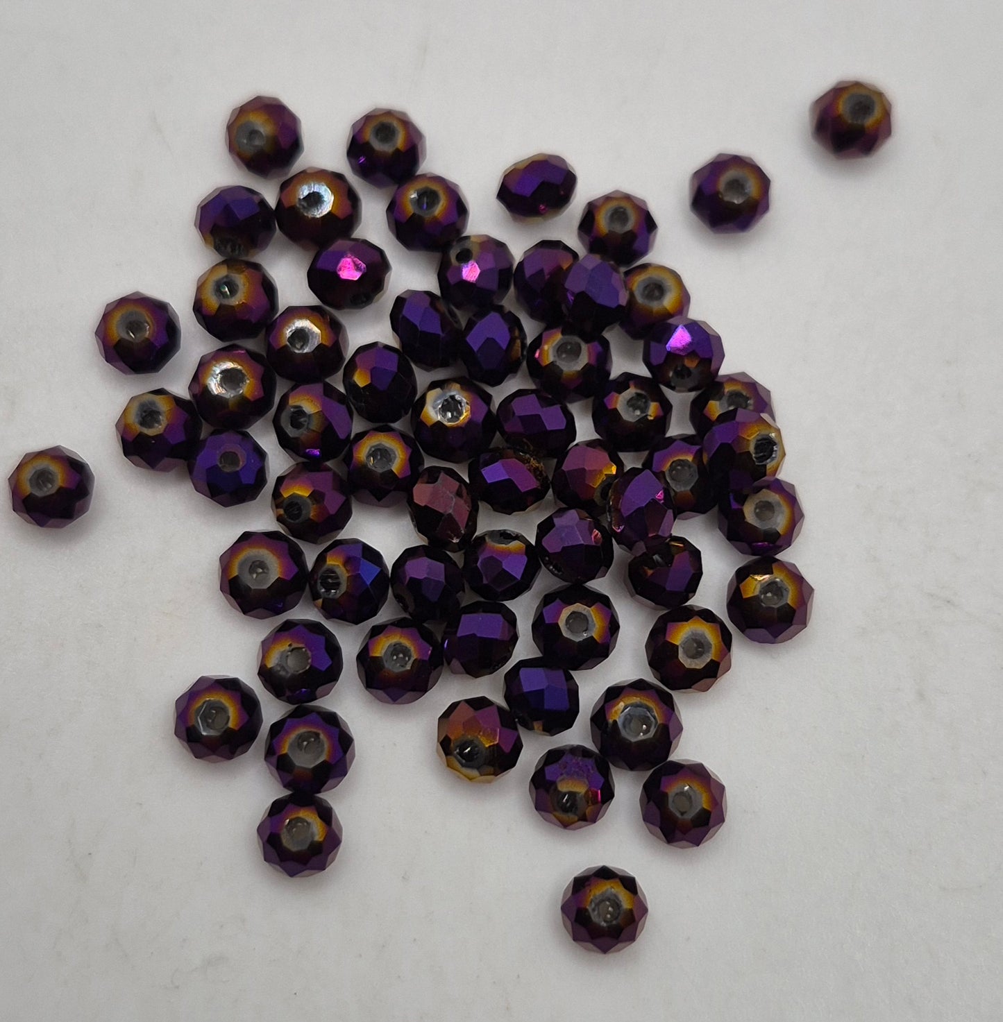 CLEARANCE MIX!  50pc ?Swarovski? Metallic Purple 4mm Donut Beads; Read Description!