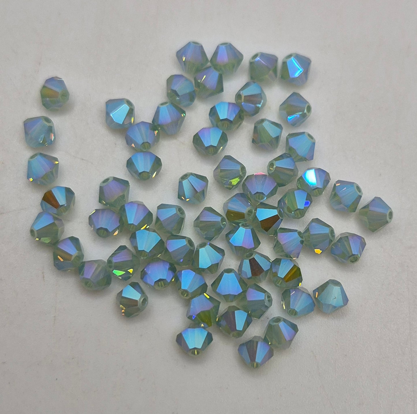 #5328 - 60pc Swarovski Crystal Pacific Opal AB2X 4mm Bicone Beads; LAST ONE