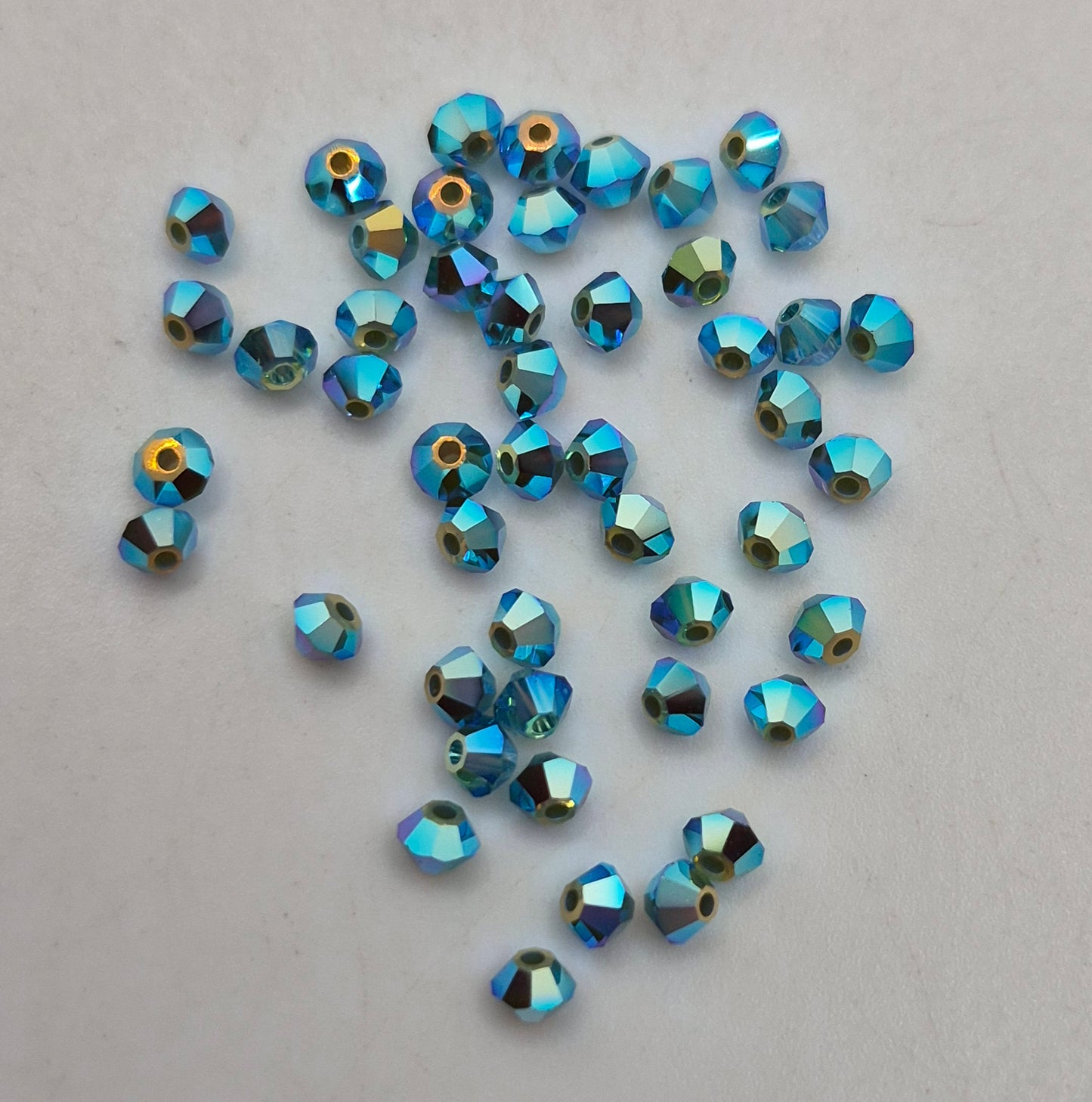 #5328 - 48pc Swarovski Crystal Palace Green Opal AB2X 3mm Bicone Beads; LAST ONE