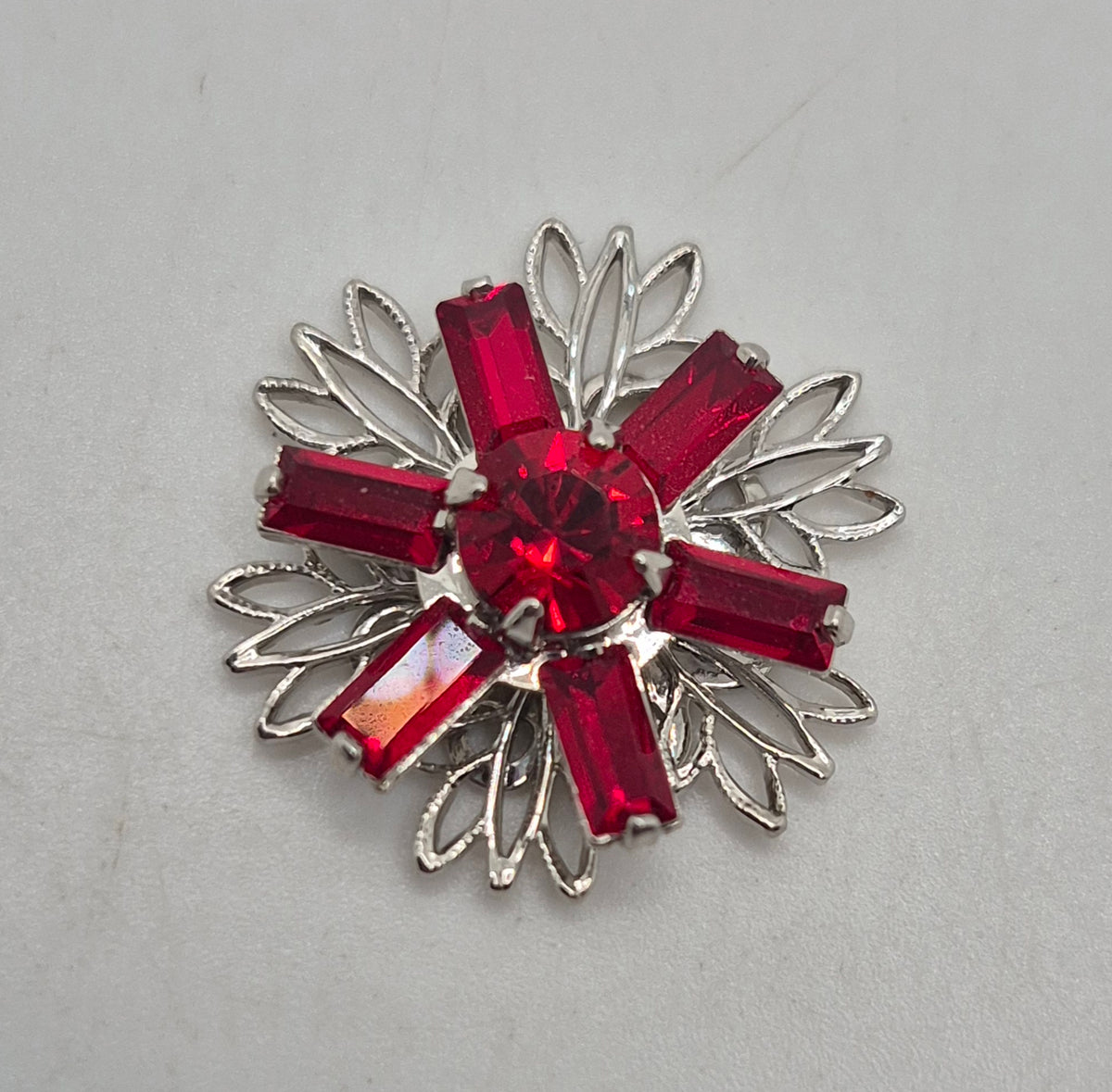 Swarovski Crystal Sew on 17mm Filigree Flower w/ Rhodium Finish