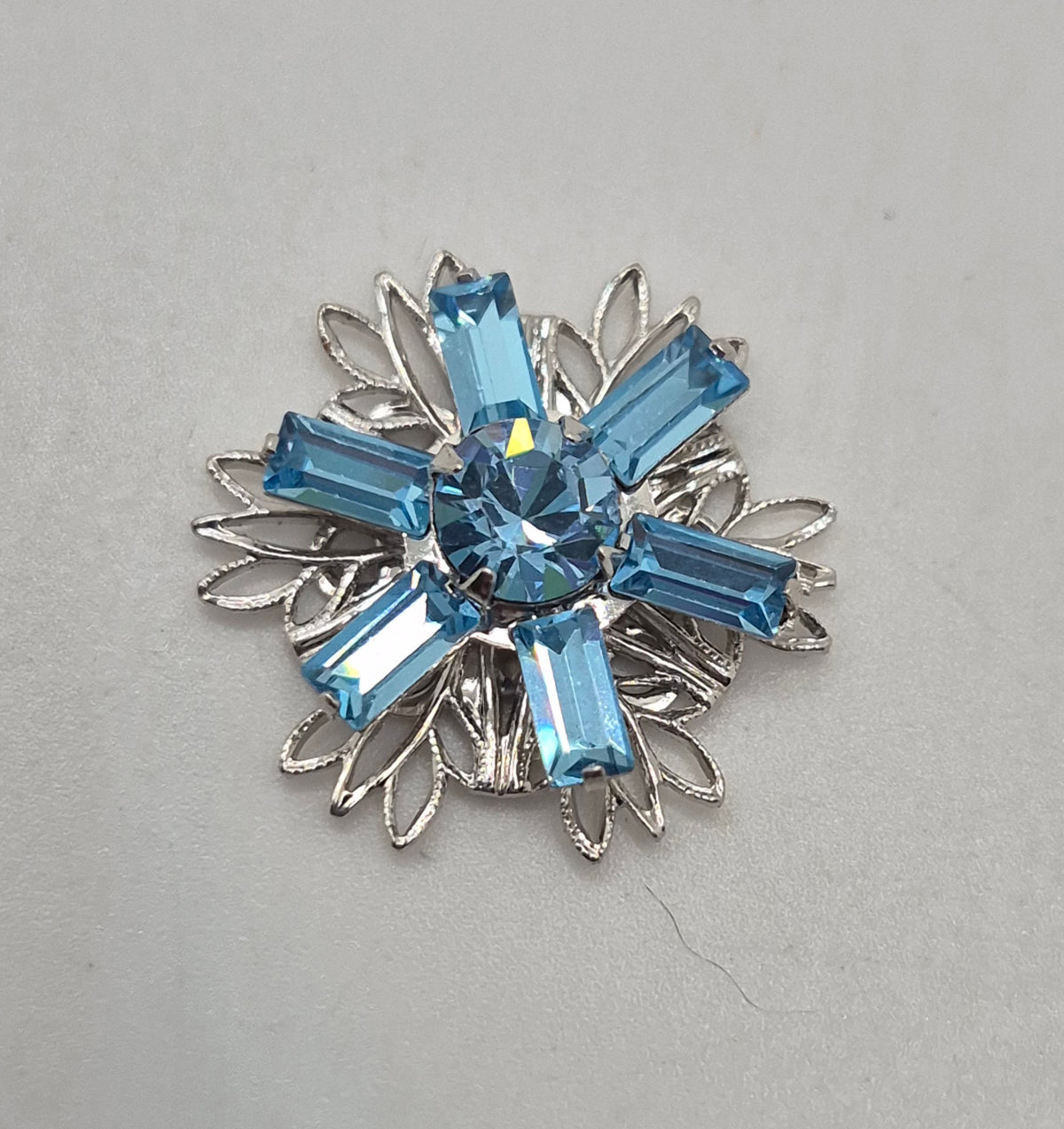 Swarovski Crystal Sew on 17mm Filigree Flower w/ Rhodium Finish