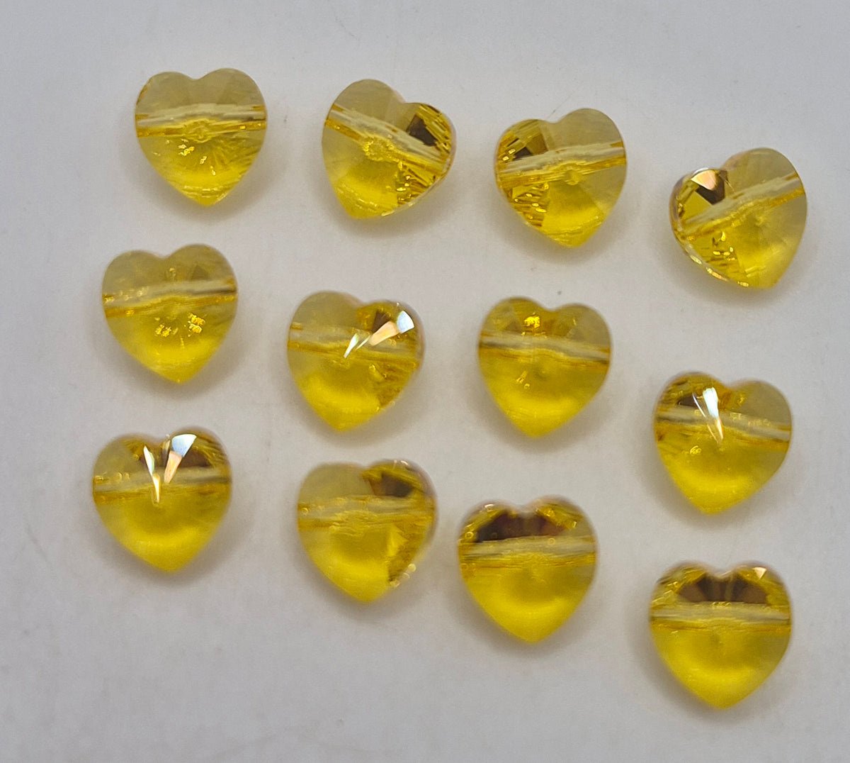 #5742 - 12pc Swarovski Crystal Light Topaz 8mm Heart Beads; LAST ONE