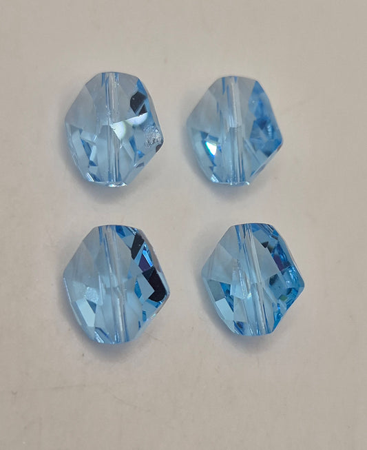 #5523 - Swarovski Crystal Aquamarine 12mm Cosmic Beads; 4pc per pack