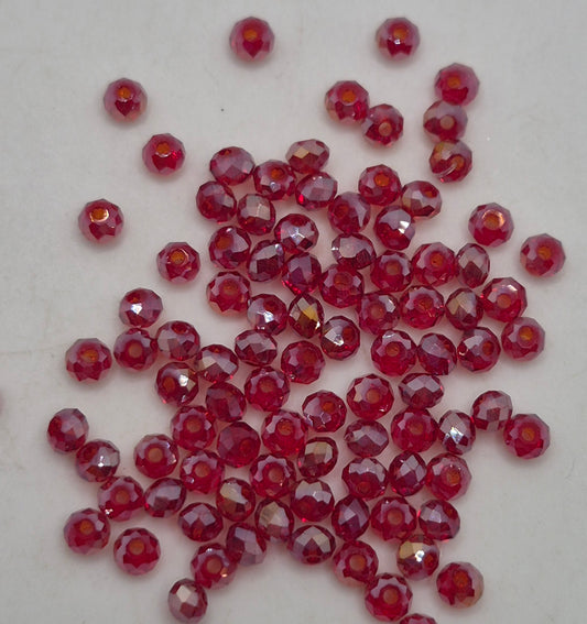 CLEARANCE MIX!  100pc ?Swarovski? Red AB Tiny Donut Beads; Read Description!