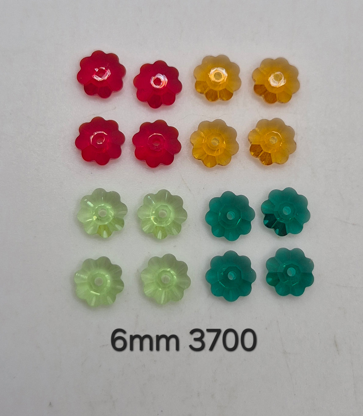 #3700 - Swarovski Crystal 6mm Margarita Beads; Sew on Buttons; 12pc per pack