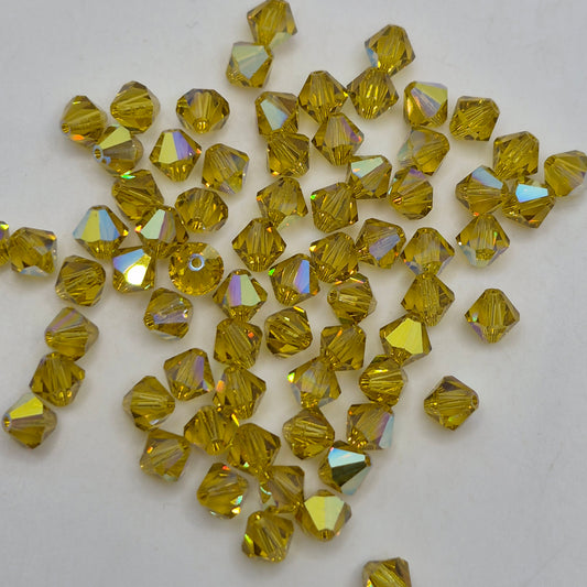 CLEARANCE MIX!  50pc ?Swarovski? Lime AB 6mm Bicone Beads; Read Description!