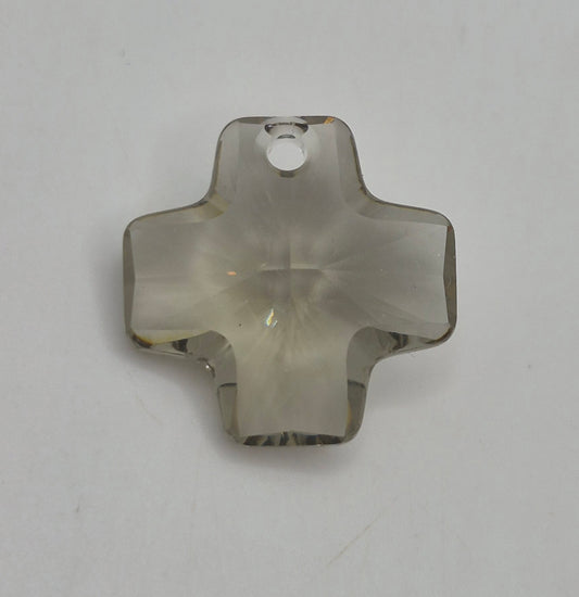 #6866 - Swarovski Crystal Black Diamond 20mm Chunky Cross Pendant; LAST ONE