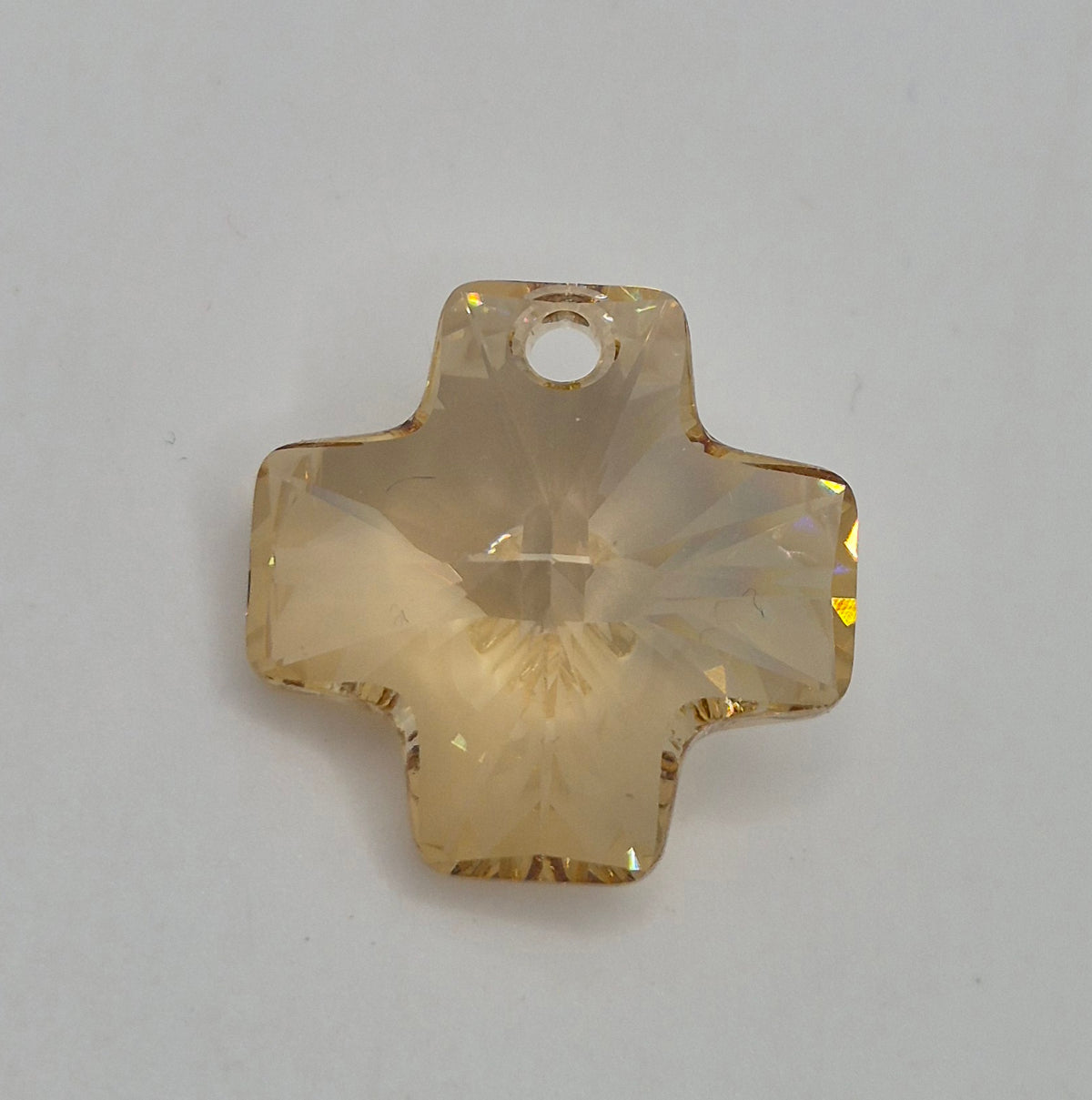 #6866 - Swarovski Crystal Golden Shadow 20mm Chunky Cross Pendant; LAST ONE