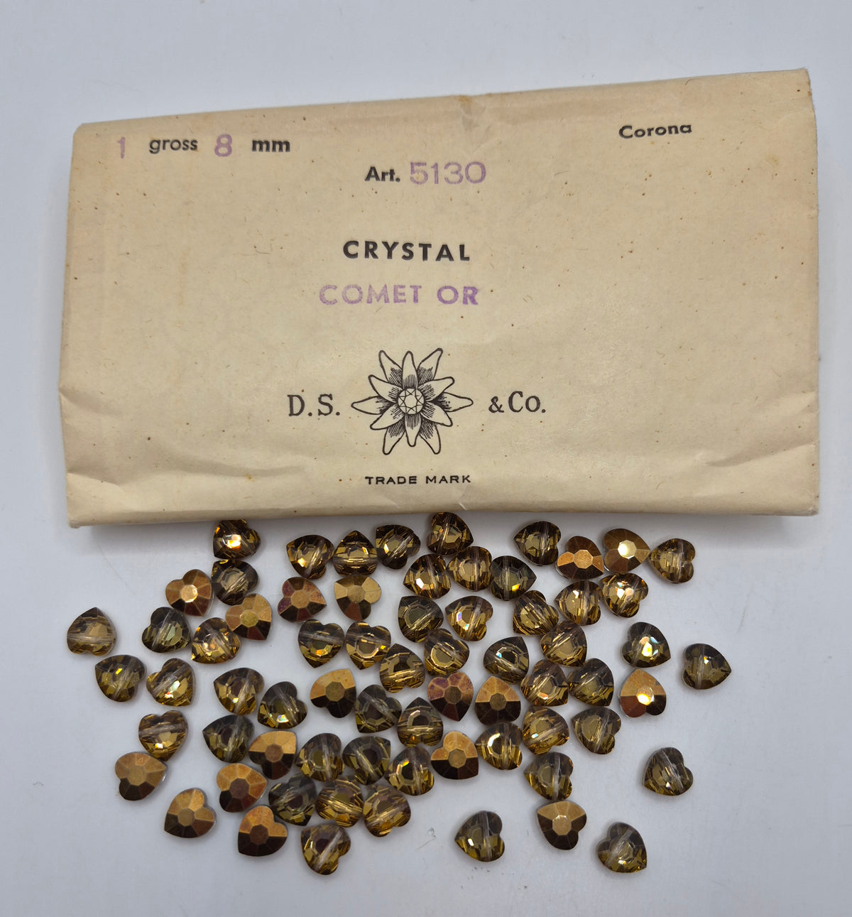 #5130 - Factory Pack Swarovski Crystal Comet Or 8mm Heart Beads; 144pc