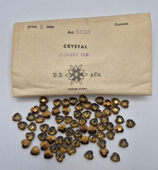 #5130 - Factory Pack Swarovski Crystal Comet Or 8mm Heart Beads; 144pc