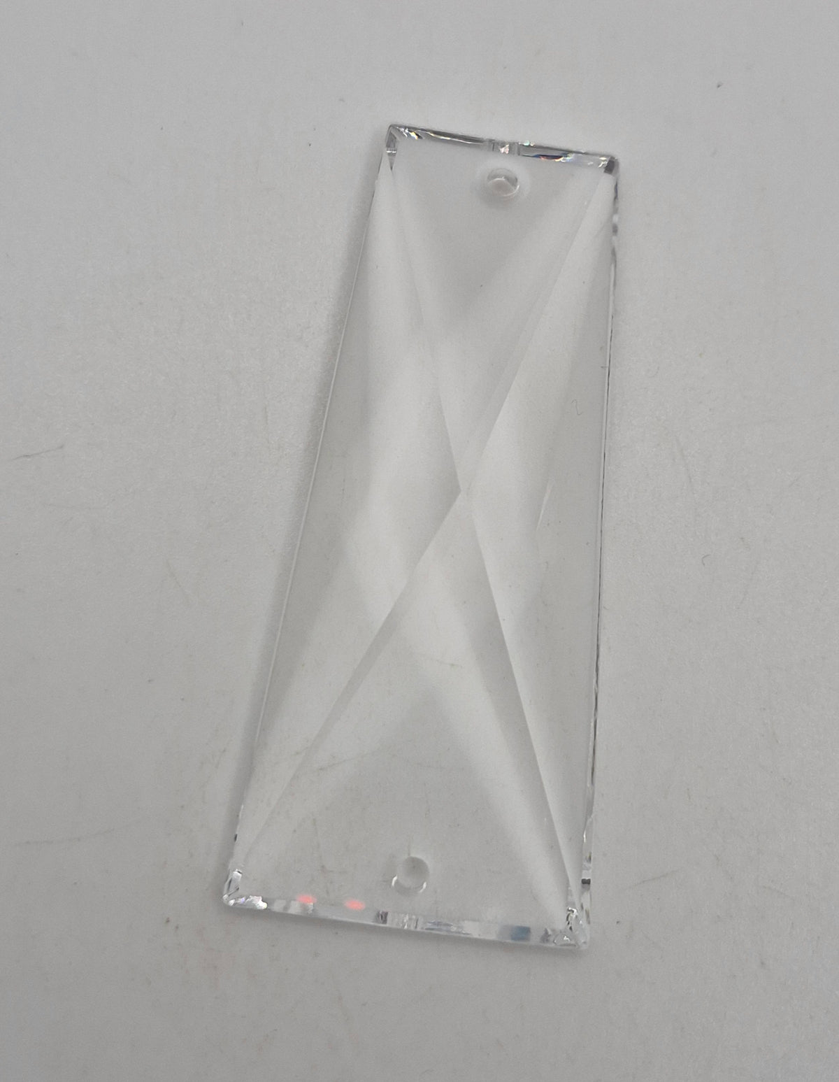 #8450 - Swarovski Crystal Clear 58x26mm Coffin/ Tapered Baguette 2 Hole Suncatcher