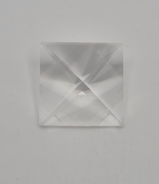 #8020 - Swarovski Crystal Clear 20mm Square Stone; Logo Etched; No Hole