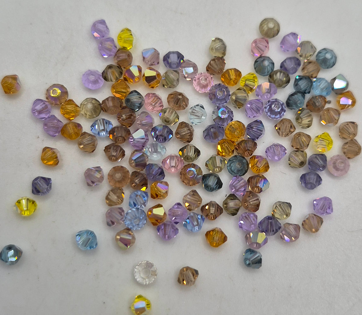 CLEARANCE MIX!  124pc Swarovski Crystal 3mm Bicone Beads; Assorted Light Colors