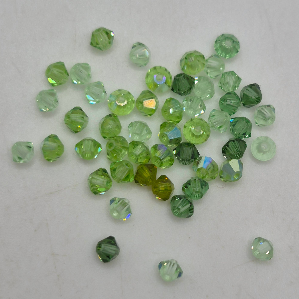 CLEARANCE MIX!  48pc Swarovski Crystal Shades of Green 3mm Bicone Beads