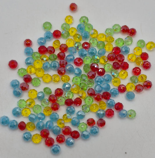 CLEARANCE MIX!  168pc ?Swarovski? Assorted Colors 4mm Donut Beads; Read Description!