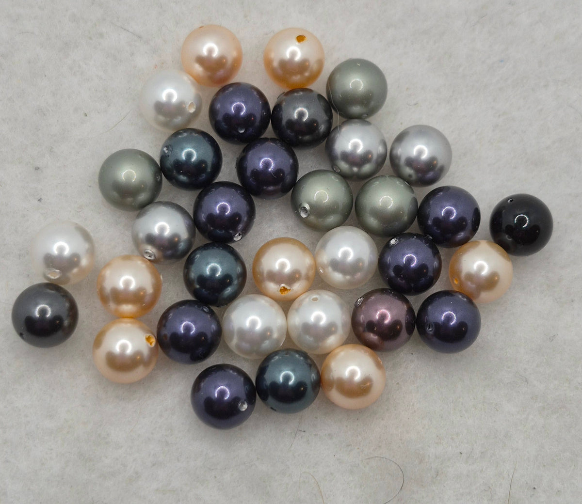CLEARANCE MIX!  34pc Swarovski Crystal 8mm Round Pearls; Assorted Colors