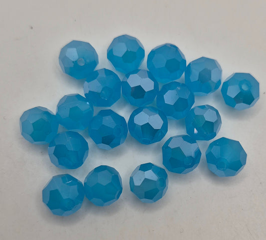 CLEARANCE MIX!  18pc ?Swarovski? Opalescent Light Blue 10mm Round Beads; Read Description! (Copy)