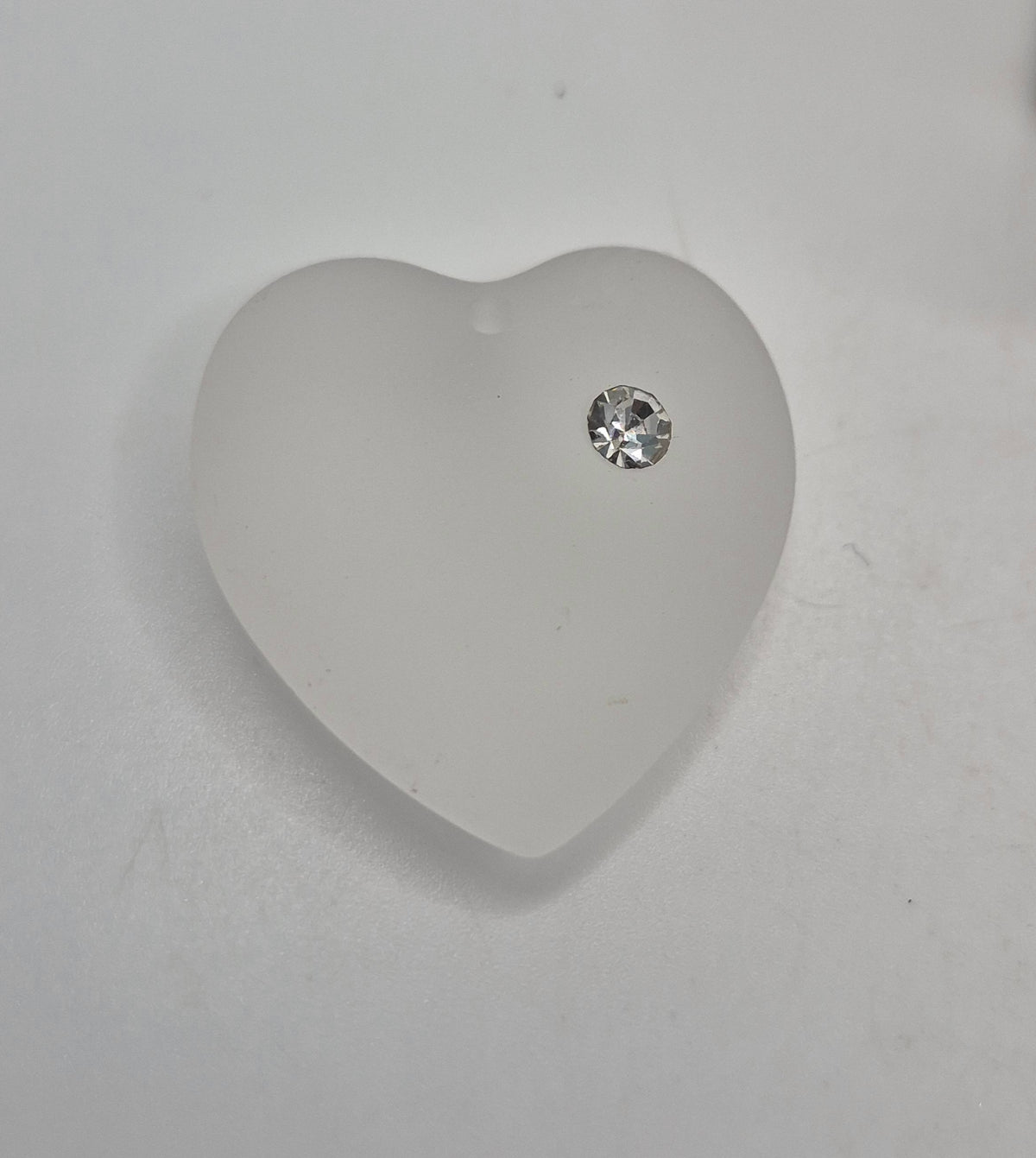 #6221/5 - Factory Pack Swarovski Crystal Frost Matte 28mm Heart w/ Rhinestone Pendants; 24pc