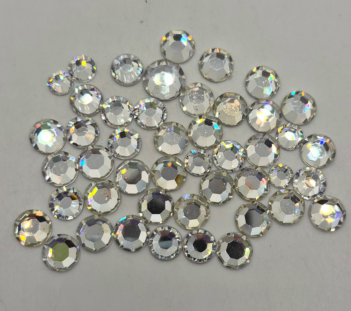 CLEARANCE MIX! 46pc Swarovski Crystal Clear Flatback Rhinestones; ss34-ss47