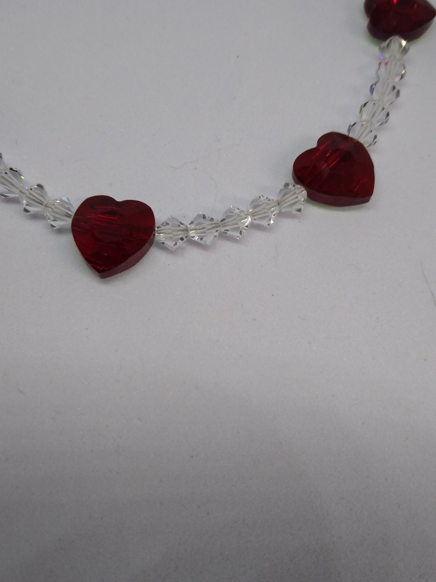 Bracelet/ Anklet - Swarovski Crystal Heart Beads; MULTIPLE COLOR CHOICES