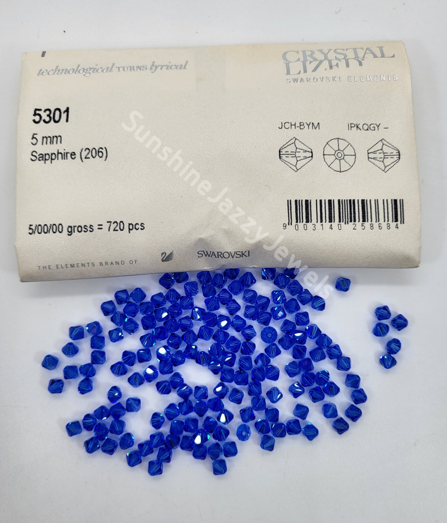 #5301 - Factory Pack Swarovski Crystal 5mm Bicone Beads