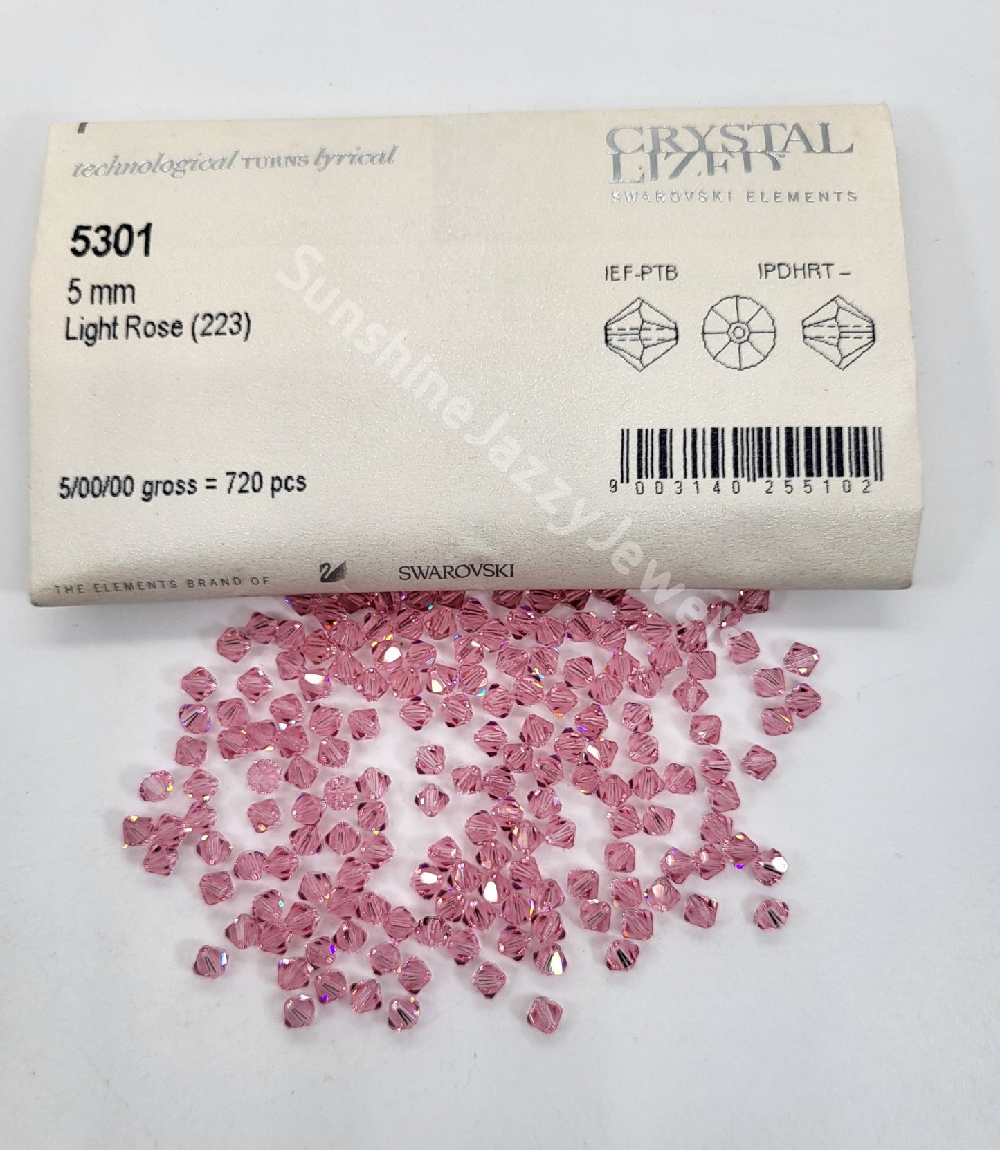 #5301 - Factory Pack Swarovski Crystal 5mm Bicone Beads