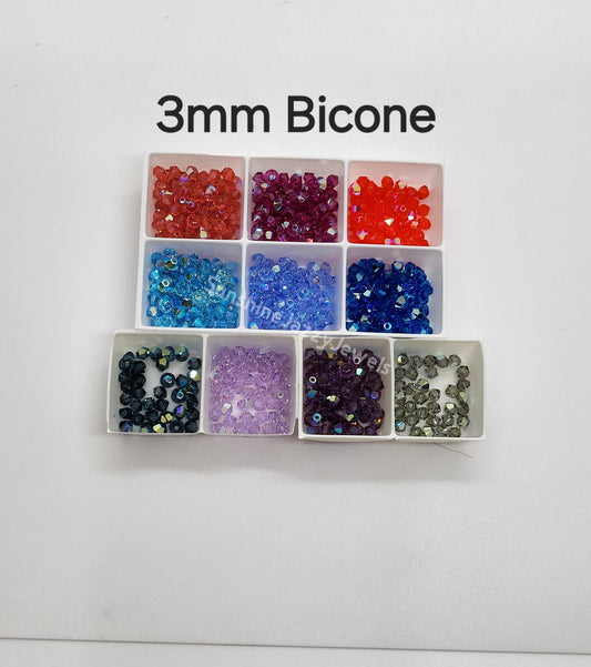 #5328 - Swarovski Crystal 3mm Bicone Beads w/ AB Finish