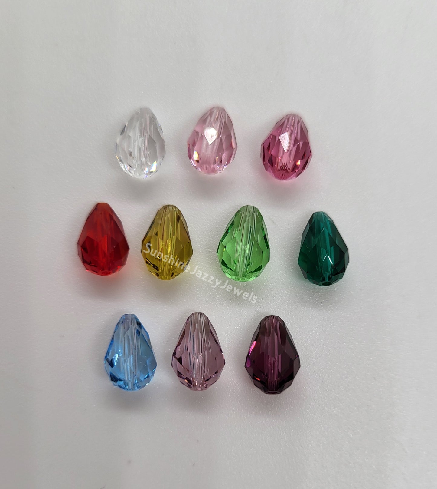 #5500 - Swarovski Crystal 9x6mm Colored Teardrop Beads