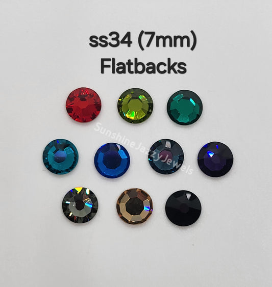 #2028 - Swarovski Crystal ss34 Flatback Round Rhinestones; 7mm