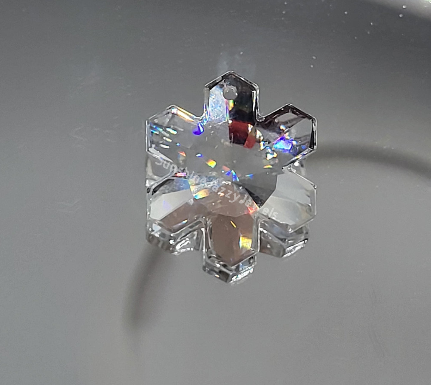 #6707 - Factory Pack Swarovski Crystal Clear 20mm Snowflake Pendants