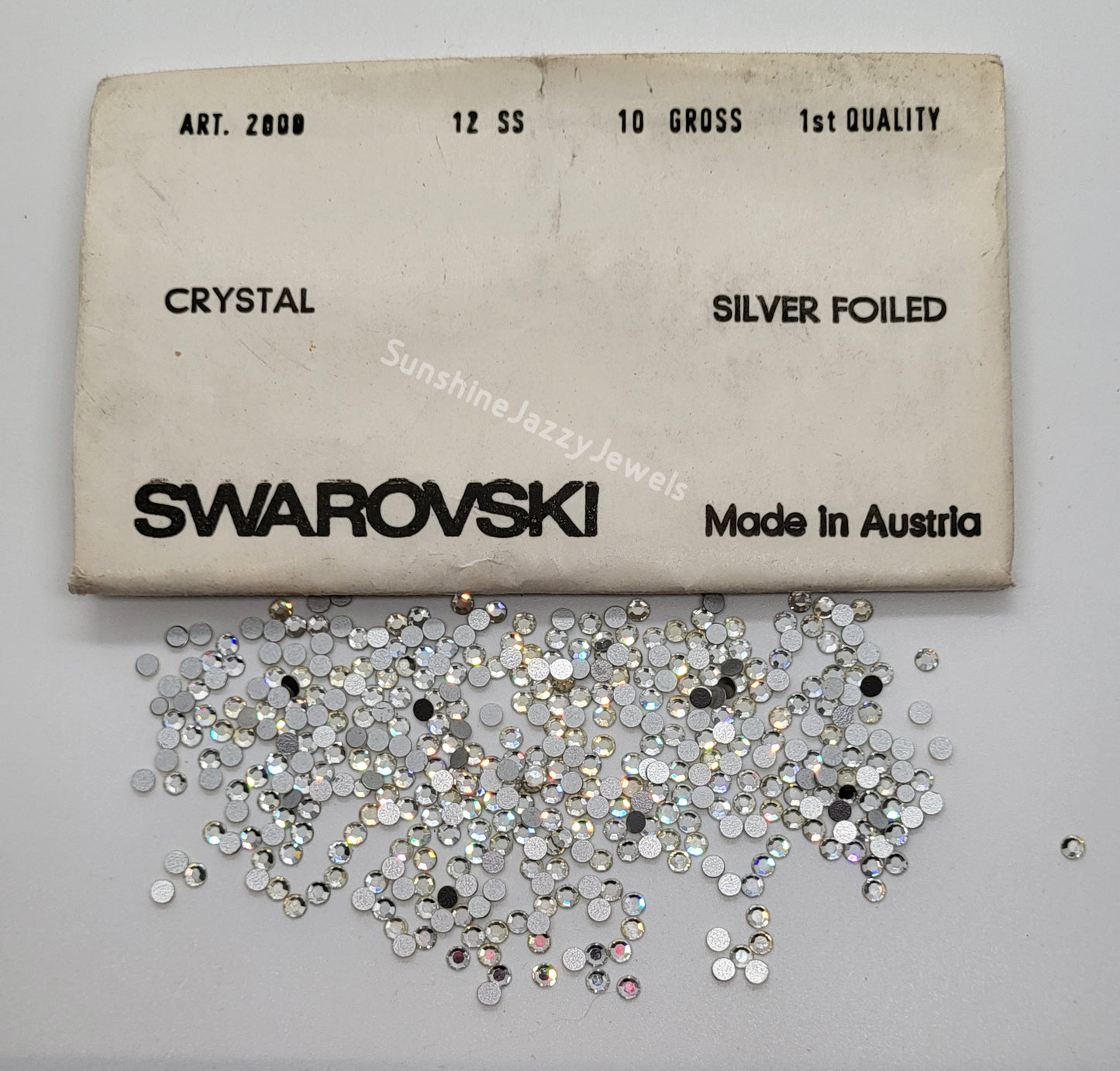 #2000 - Factory Pack Swarovski Crystal Clear ss12 Round Flatbacks