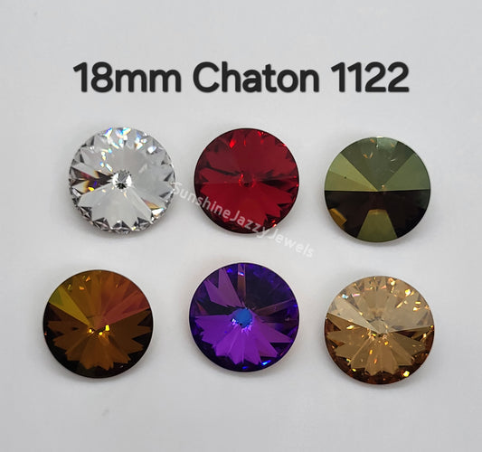 #1122 - Swarovski Crystal 18mm Chaton Rivoli Stone