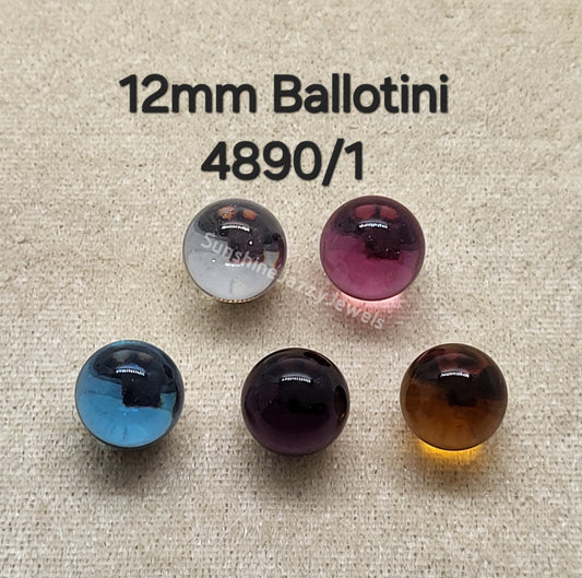 #4890/1 - Swarovski Crystal 12mm Ballotini Fancy Stones; Marble