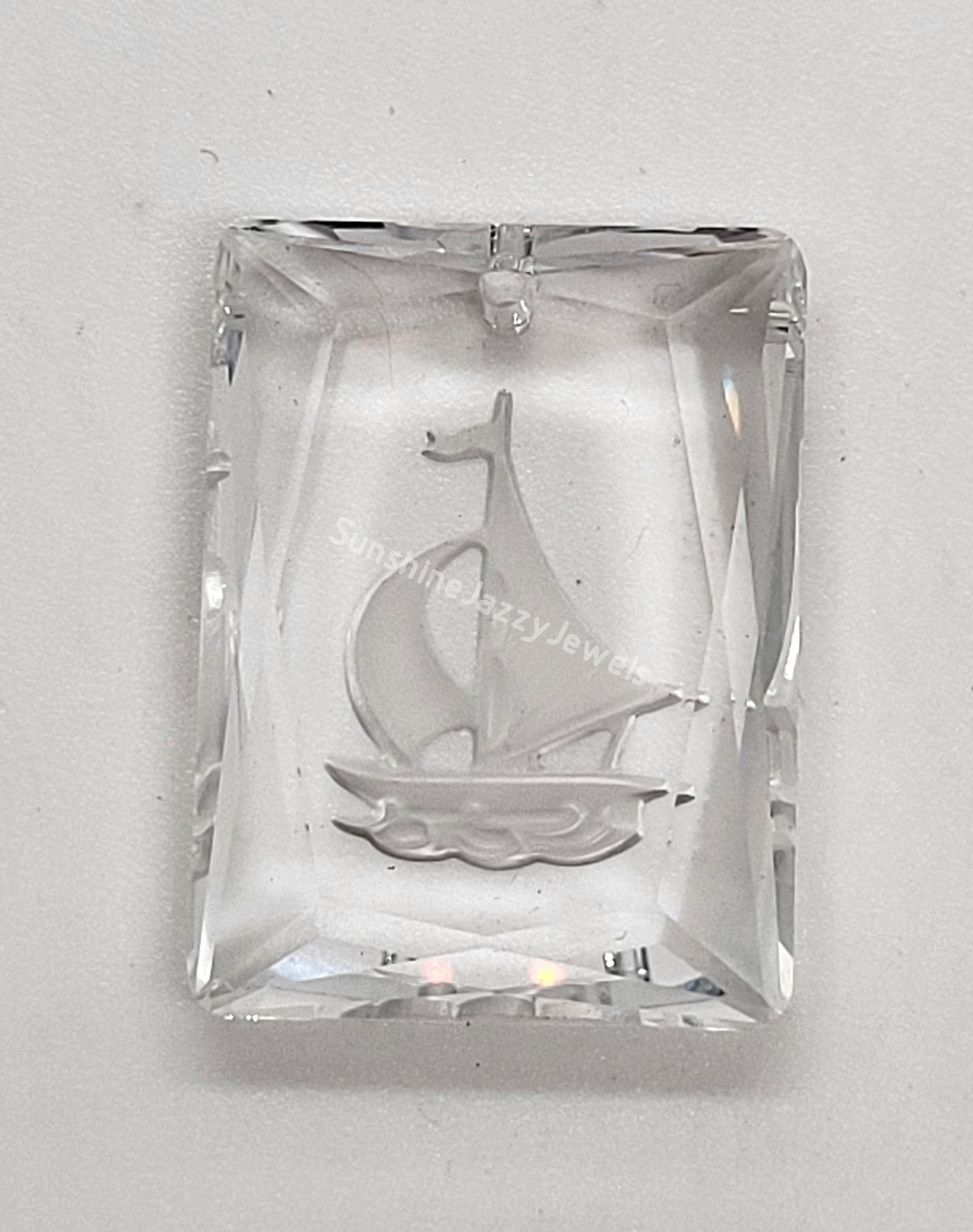 #6450 - Swarovski Crystal Etched Sailboat Pendant