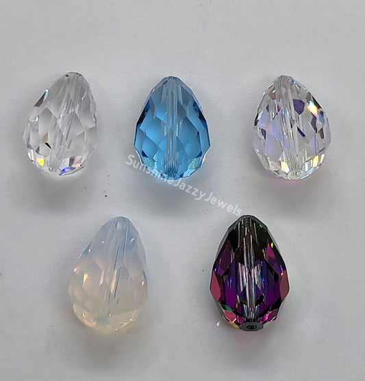 #5500 - Swarovski Crystal Faceted Teardrop Beads; Multiple Sizes and Colors