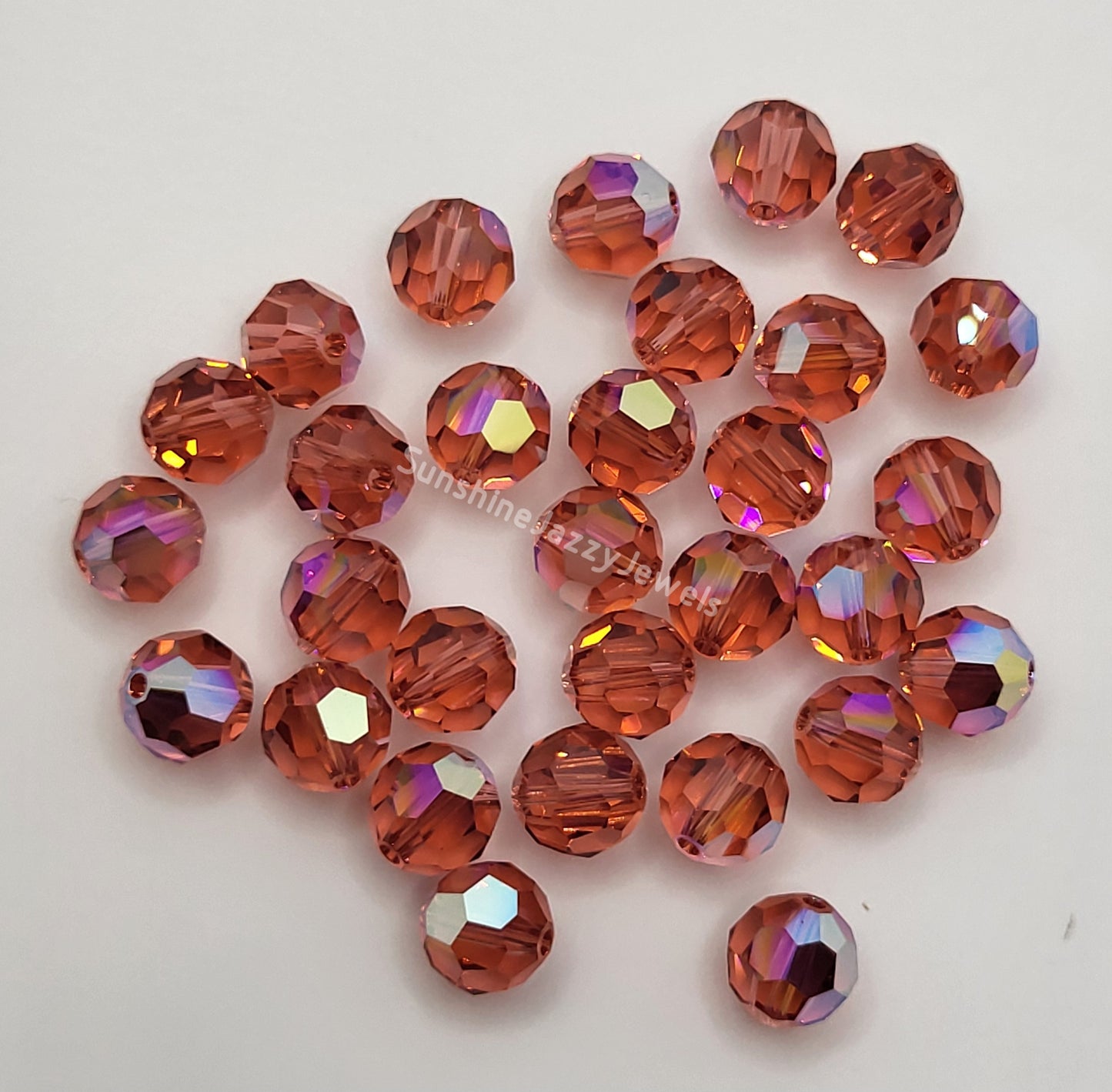 #5000 - Swarovski Crystal 8mm Round Beads w/ AB Finish