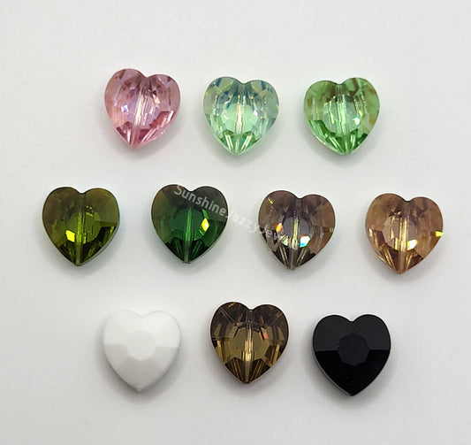 #5131 - Swarovski Crystal Heart Beads; Vertical Drilled