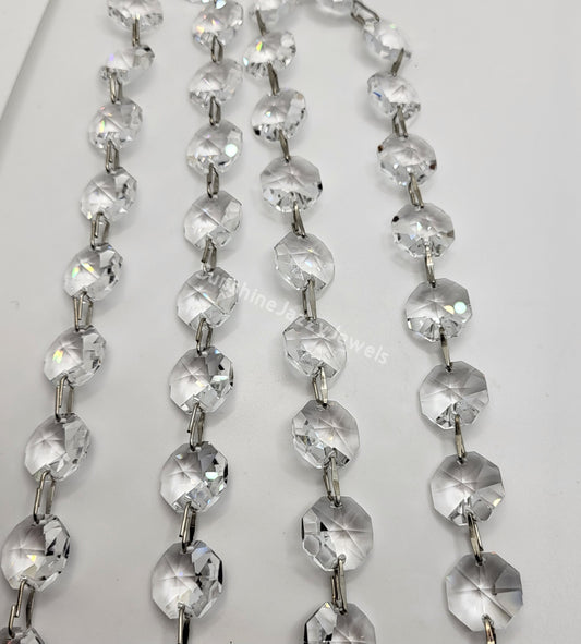 Meter Chain - Swarovski Crystal Clear Octagon Chain