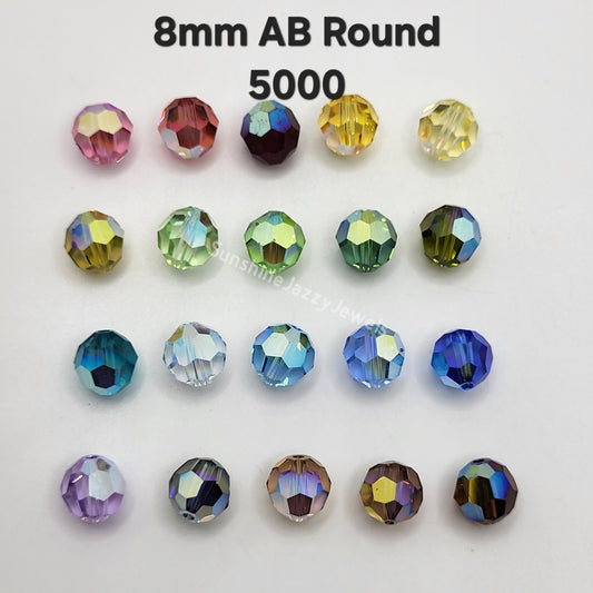 #5000 - Swarovski Crystal 8mm Round Beads w/ AB Finish