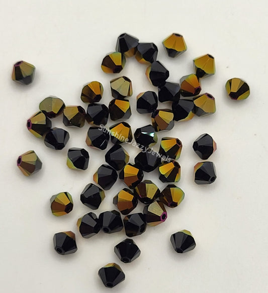 #5328 - 72pc Swarovski Crystal Jet Astrial Pink 4mm Bicone Beads; LAST ONE